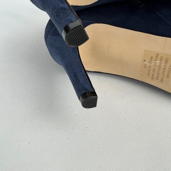 Marc Fisher Womens Serenity Peep Toe Booties Blue Suede Zip Detail size 10W Wide - Picture 15 of 16